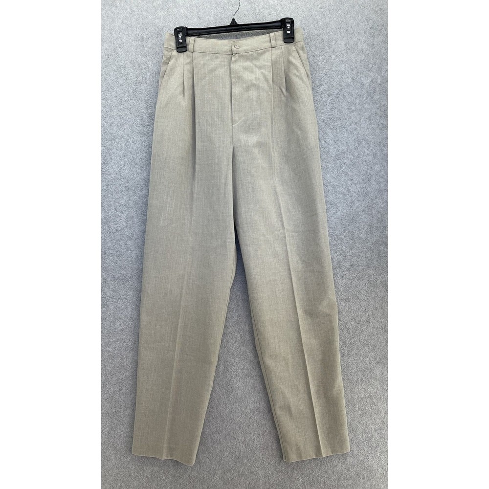 Christy Girl by Dori Adler Women's High Waist Trousers Size 12 Beige Tapered USA